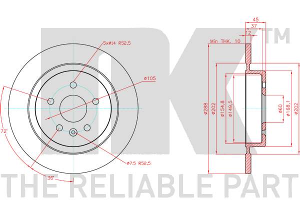 NK 313682 Bremsscheibe