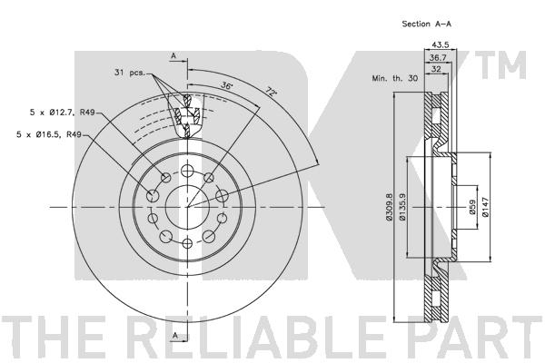 NK 313730 Bremsscheibe