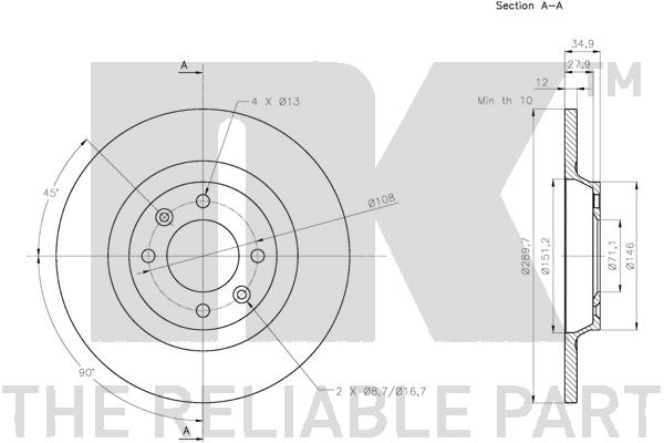 NK 313743 Bremsscheibe