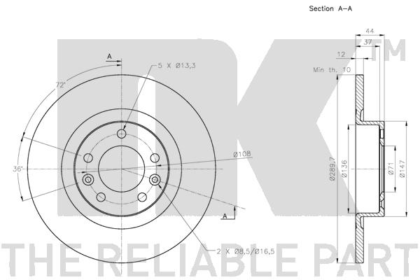 NK 313744 Bremsscheibe