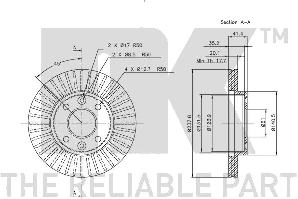 NK 313909 Bremsscheibe