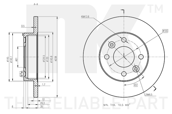 NK 313938 Bremsscheibe