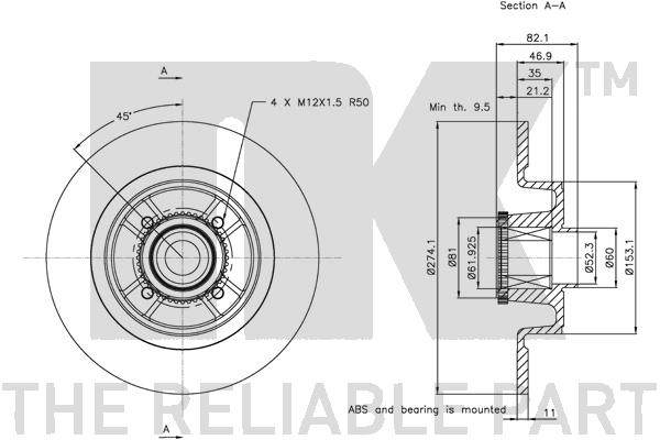 NK 313946 Bremsscheibe