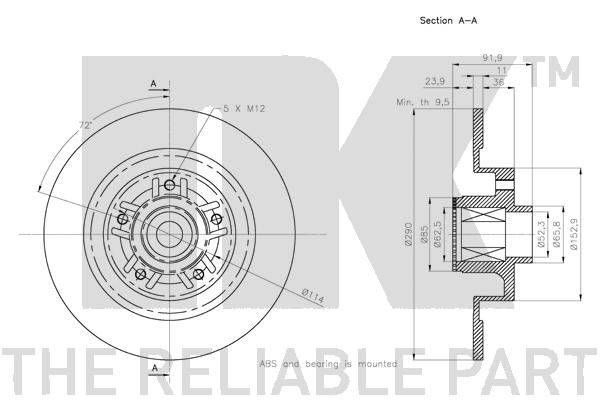 NK 313989 Bremsscheibe