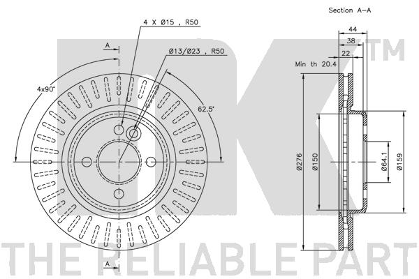 NK 314016 Bremsscheibe