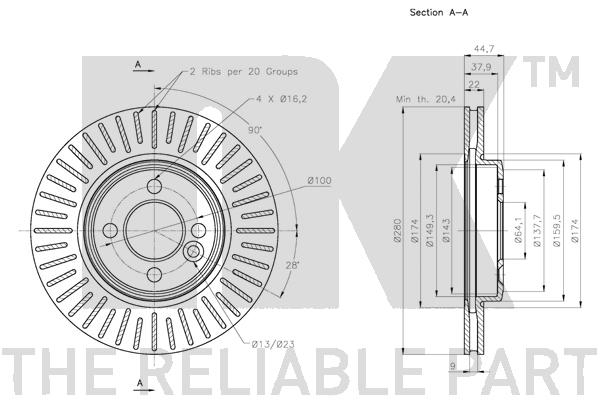 NK 314034 Bremsscheibe