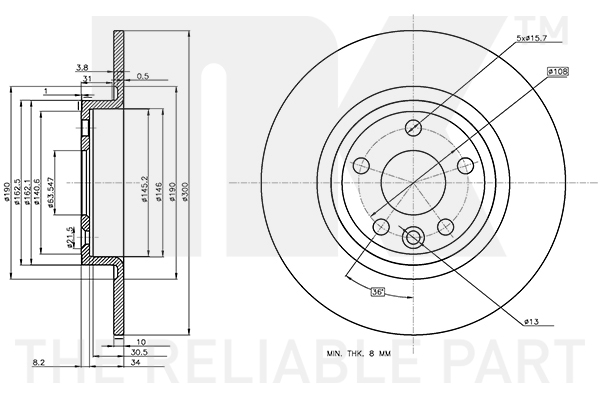 NK 314054 Bremsscheibe