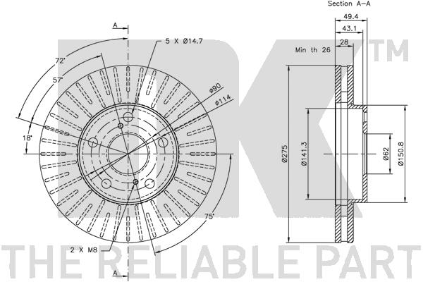 NK 314549 Bremsscheibe