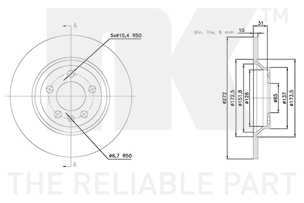 NK 3147117 Bremsscheibe