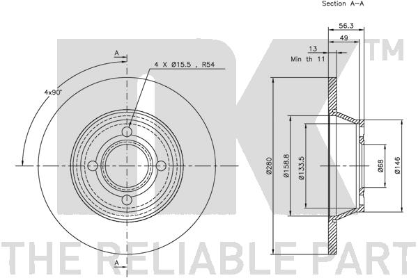 NK 314741 Bremsscheibe