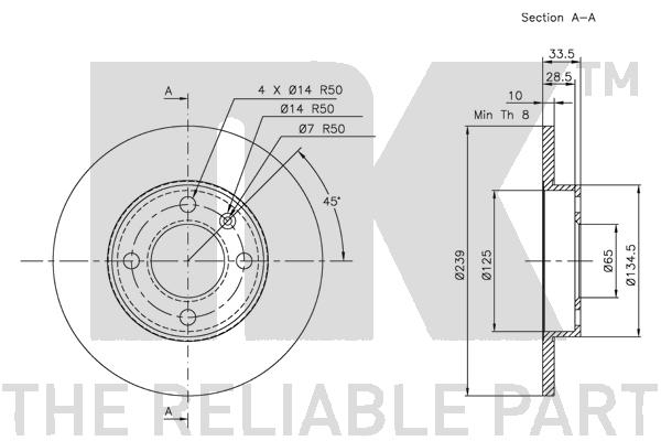 NK 314754 Bremsscheibe