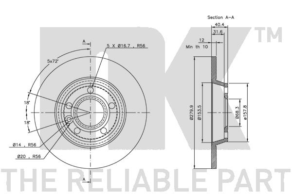 NK 314767 Bremsscheibe