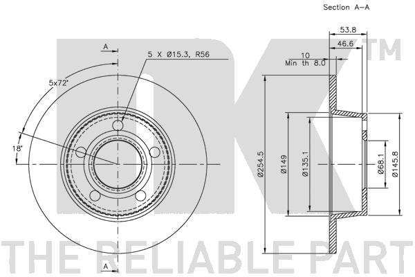 NK 314770 Bremsscheibe