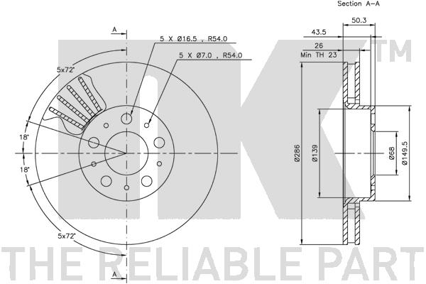 NK 314841 Bremsscheibe