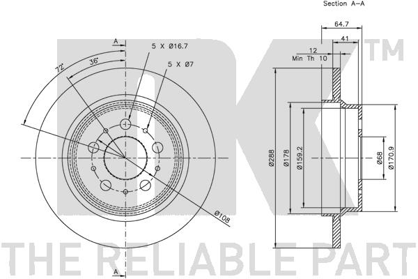 NK 314843 Bremsscheibe