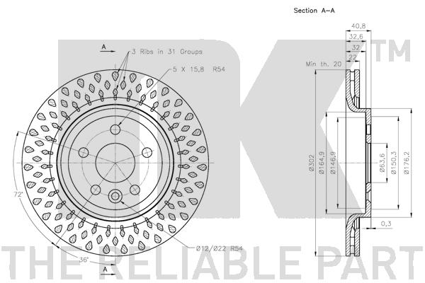 NK 314858 Bremsscheibe