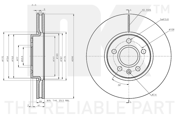 NK 314874 Bremsscheibe