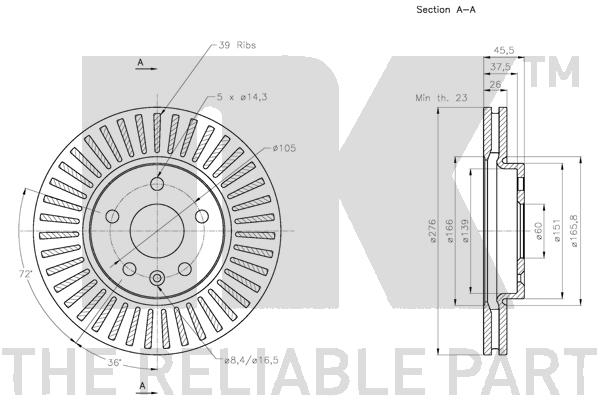 NK 315013 Bremsscheibe