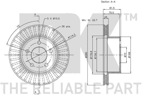 NK 319306 Bremsscheibe