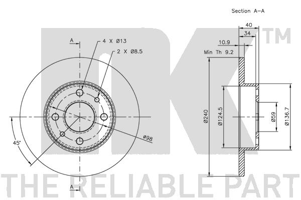 NK 319922 Bremsscheibe
