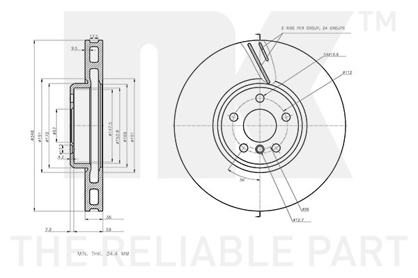 NK 3415128 Bremsscheibe