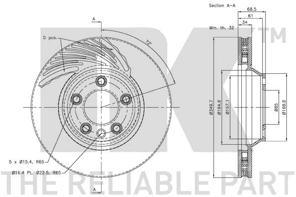 NK 3447105 Bremsscheibe