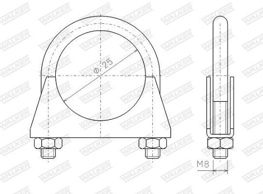 WALKER 82301 Svorka výfukového systému