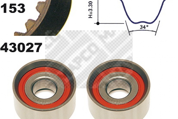 MAPCO 23027 Σετ οδοντωτού ιμάντα for FIAT RENAULT
