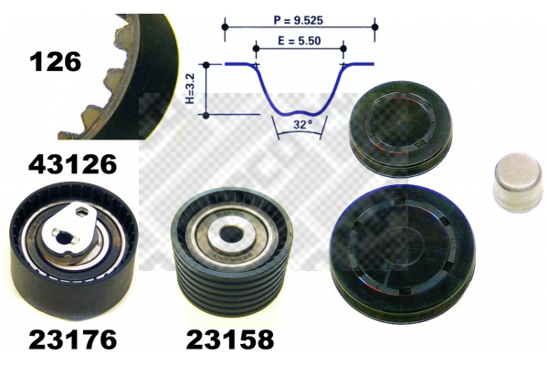MAPCO 23126 Σετ οδοντωτού ιμάντα for RENAULT