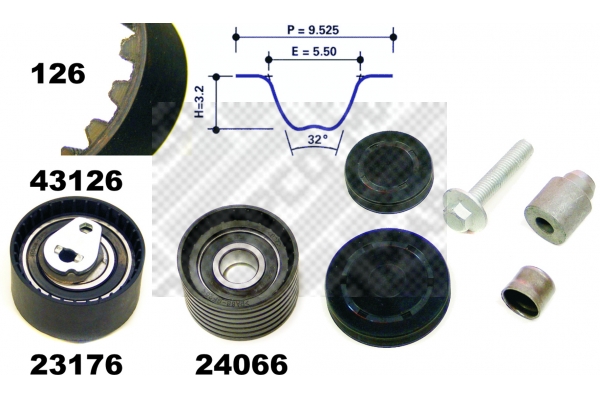 MAPCO 23136 Σετ οδοντωτού ιμάντα for OPEL RENAULT VAUXHALL