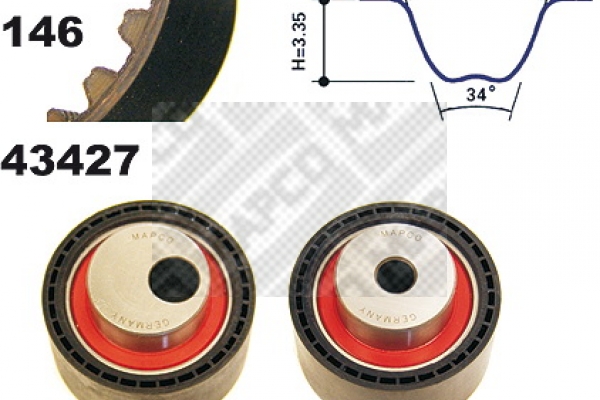 MAPCO 23427 Σετ οδοντωτού ιμάντα for CITROËN FIAT LANCIA PEUGEOT