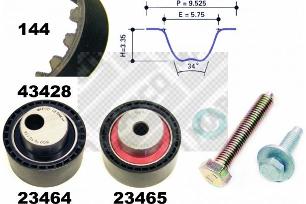 MAPCO 23428 Σετ οδοντωτού ιμάντα for CITROËN FIAT LANCIA PEUGEOT