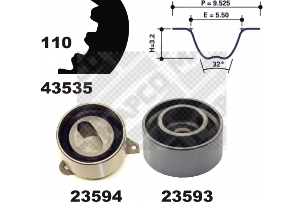 MAPCO 23535 Σετ οδοντωτού ιμάντα for MAZDA