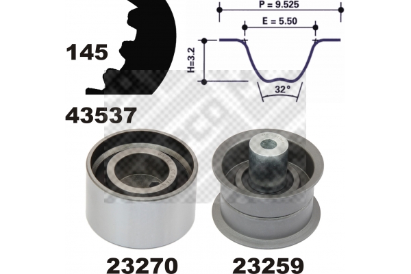 MAPCO 23537 Σετ οδοντωτού ιμάντα for LDV NISSAN