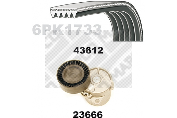MAPCO 23612 Σετ ιμάντων poly-V for BMW