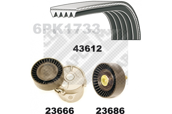 MAPCO 23613 Σετ ιμάντων poly-V for BMW