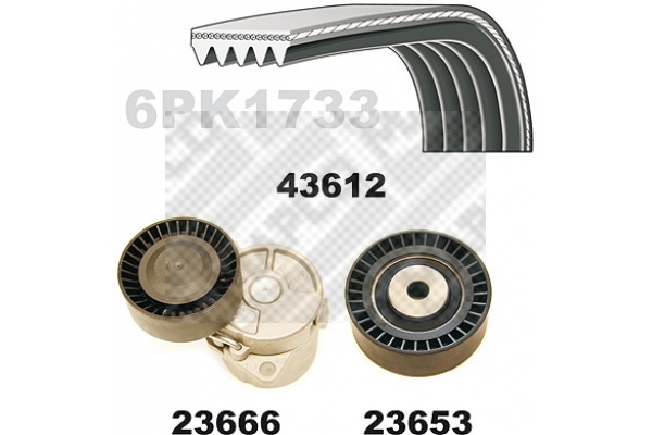 MAPCO 23616 Σετ ιμάντων poly-V for BMW