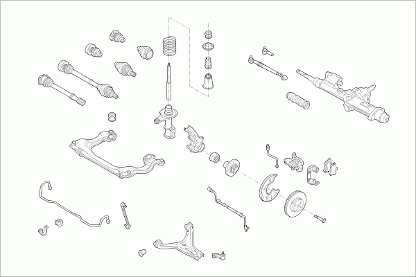 BOGE AUDI-80B4-FB008 Steering Front Axle for AUDI