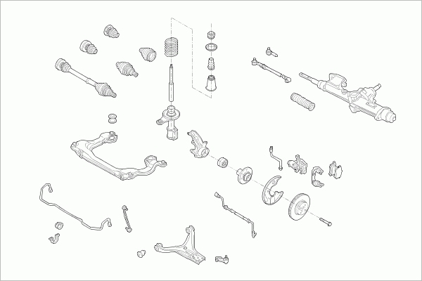 BOGE AUDI-80B4-FB009 Steering Front Axle for AUDI