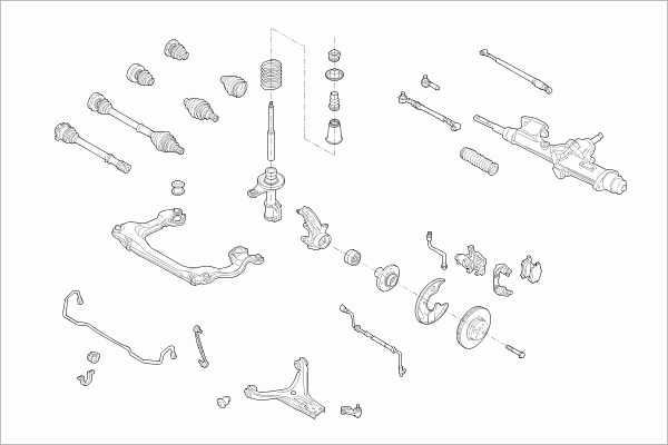 BOGE AUDI-80B4-FB014 Steering Front Axle for AUDI