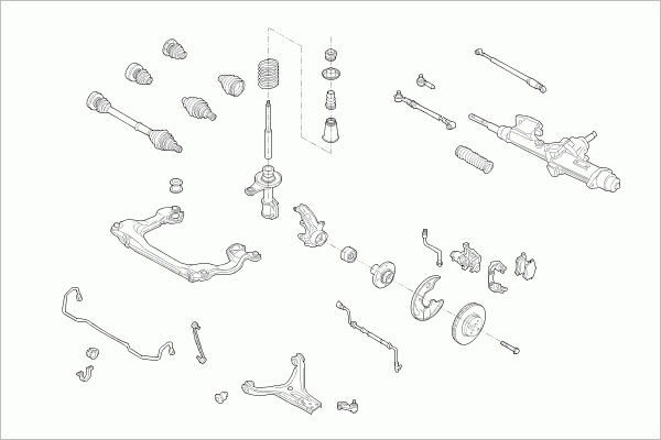 BOGE AUDI-80B4-FB020 Steering Front Axle for AUDI