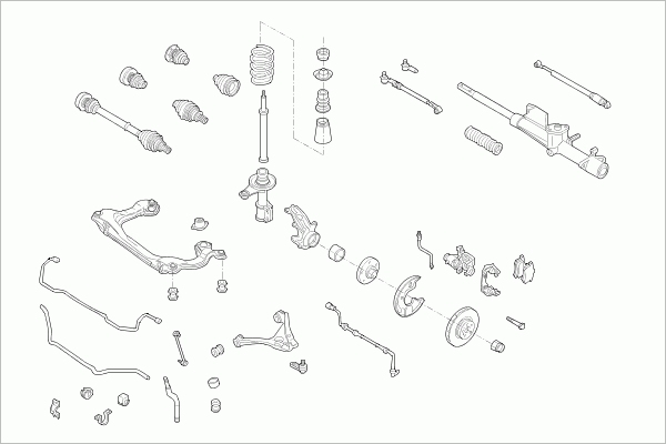 BOGE AUDI-80B3-FB005 Steering Front Axle for AUDI