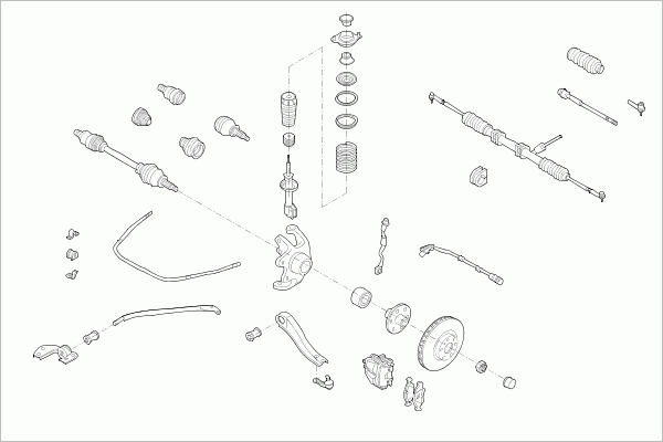 BOGE OPEL-COMBO-FB002 Steering Front Axle for OPEL