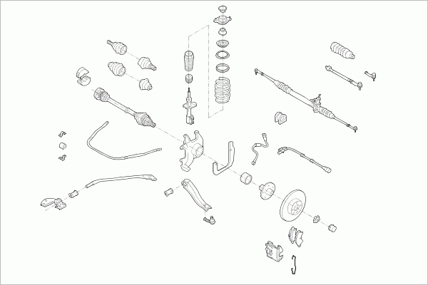 BOGE OPEL-CORSA-FB021 Steering Front Axle for OPEL