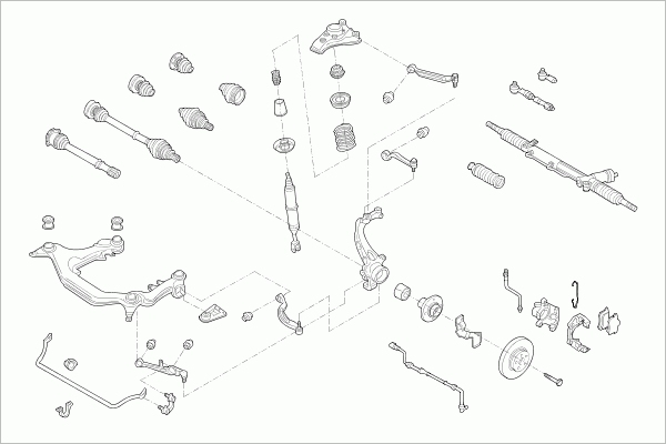 BOGE AUDI-A4B5-FB007 Steering Front Axle for AUDI