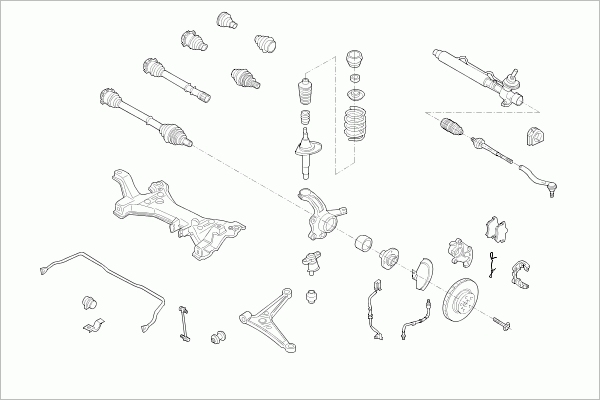 BOGE VW-SHARA-FB004 Steering Front Axle for VW