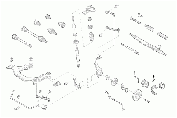 BOGE VW-PASSA-FB036 Steering Front Axle for VW