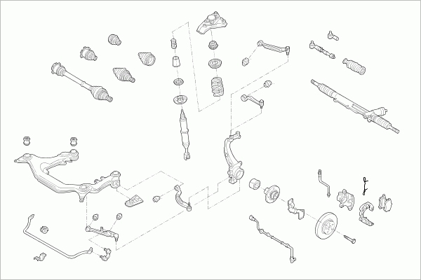 BOGE VW-PASSA-FB041 Steering Front Axle for VW