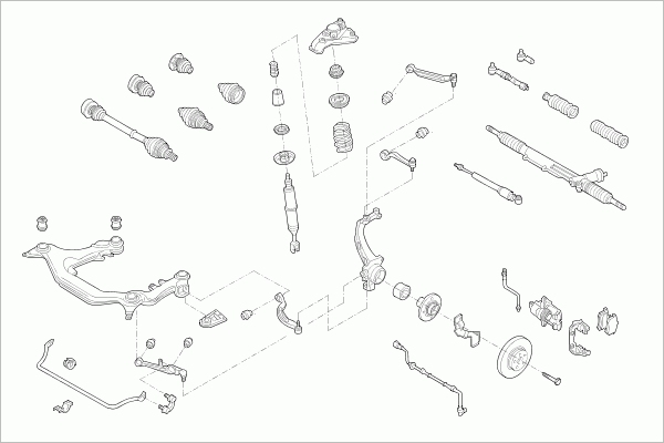 BOGE VW-PASSA-FB053 Steering Front Axle for VW