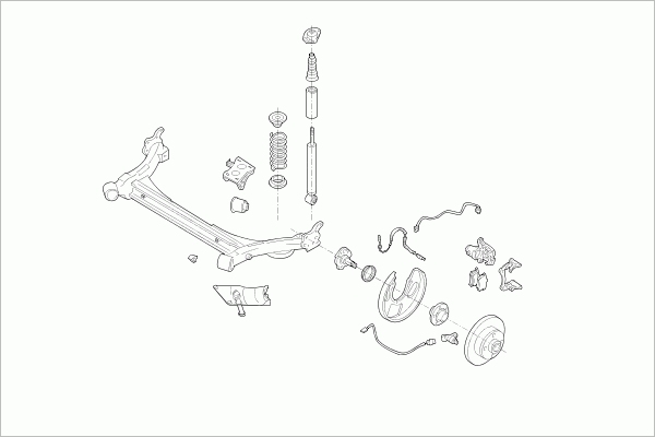 BOGE VW-GOLF-RB025 Steering Rear Axle for VW